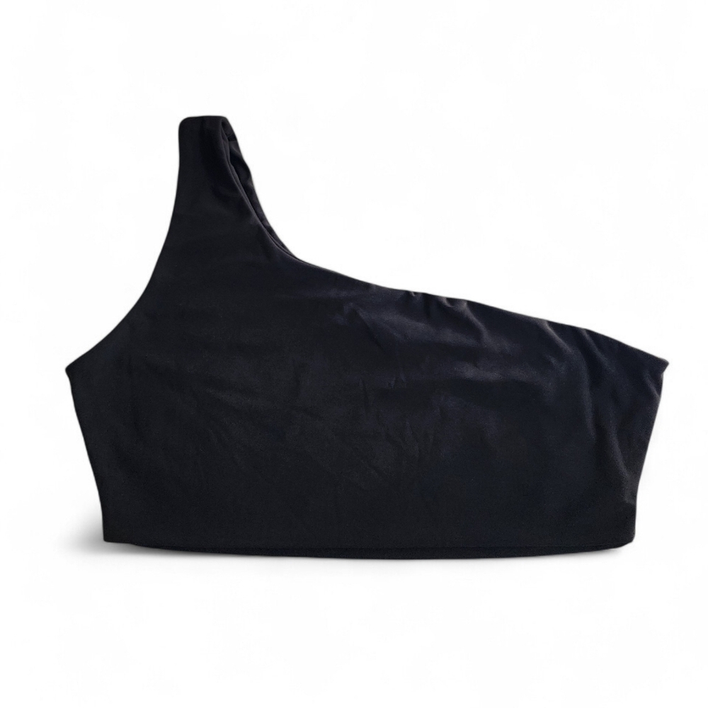 LA Seduction One Shoulder Crop Top in Black Size M